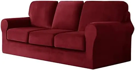 7 Piece Stretch Velvet Ektorp Sofa Covers, for 1 Base Cover, 3 Cushion Couch Cover and 3 Backrest Cover, for Living Room