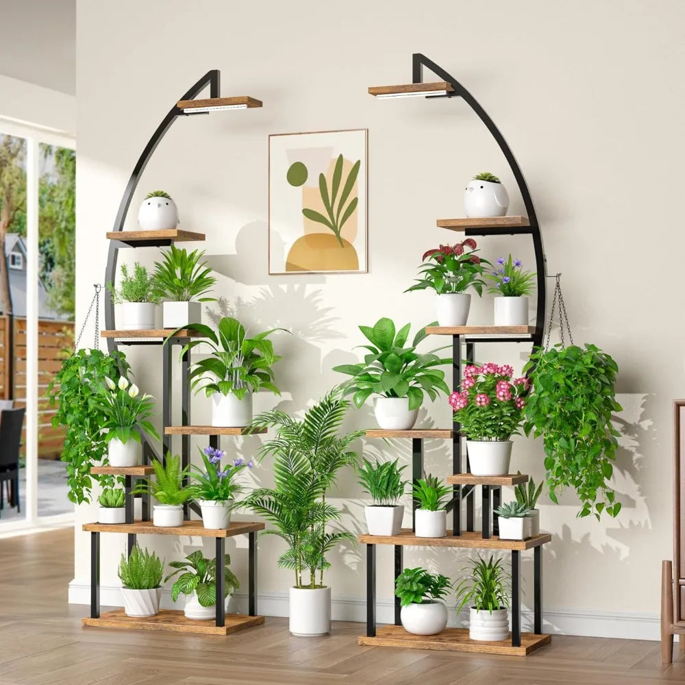 Half-Moon Shape Rack Living Room Shelf Large Holder Display Shelf Plant Stand