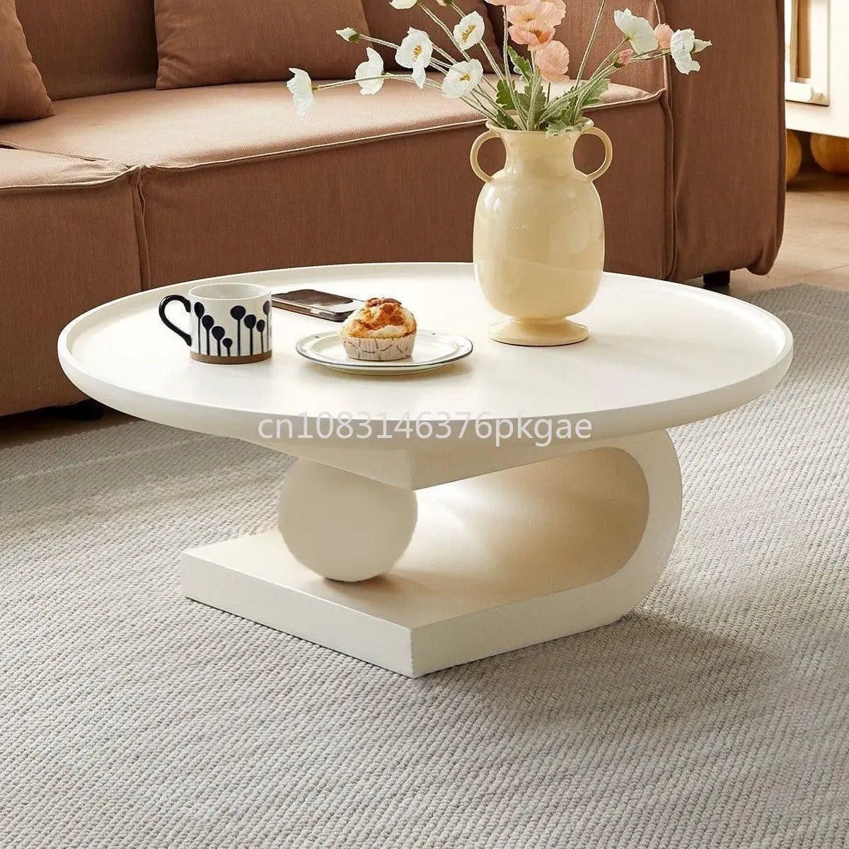Modern Simple Cream Style Tea Table Combination Creative Living Room Household Furniture Coffee Table