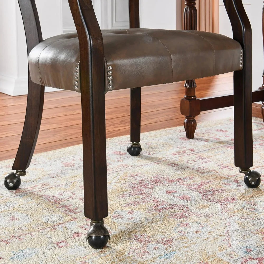 Dining Set Table and 4 Chairs ,PU Leather Upholstered Dining Chairs, Set