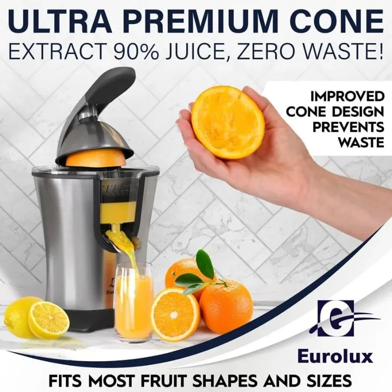 Premium Electric Orange Juicer | Stainless Steel Citrus Squeezer With New Ultra-Powerful Motor
