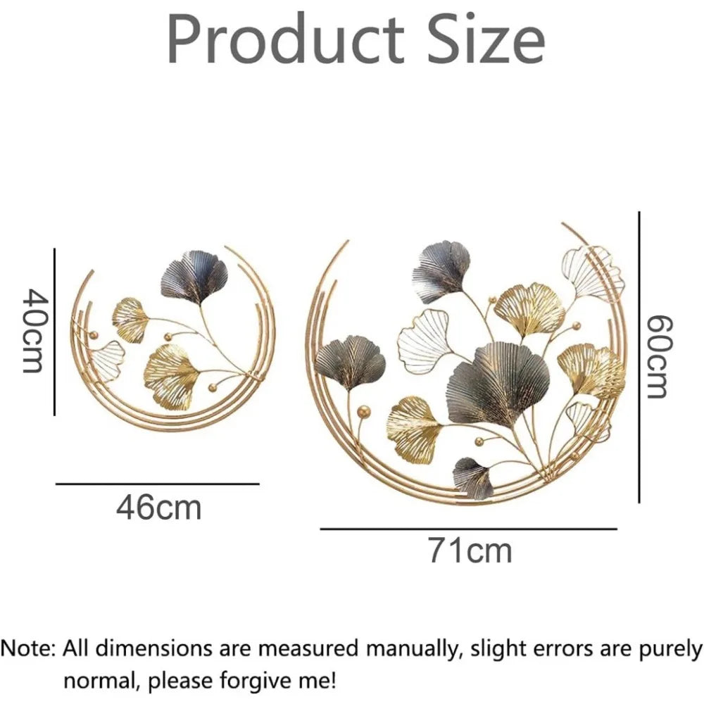 Bedroom Wall Decoration for Home Handmade Ginkgo Biloba Metal Wall Hanging Sculpture Study Modern Home Decor Office Art Crafts