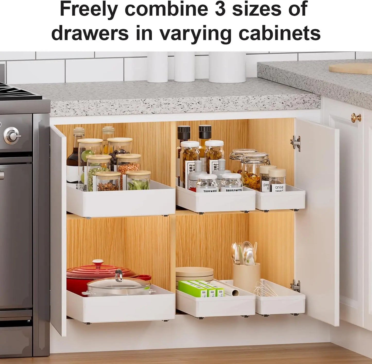 Deep Pull Out Drawers for Cabinets Slide Out Drawers for Kitchen Cabinets Bathroom Cabinet