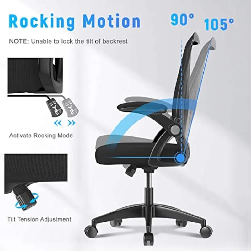 Ergonomic Office Chair, Mid-Back Computer Chair with Adjustable