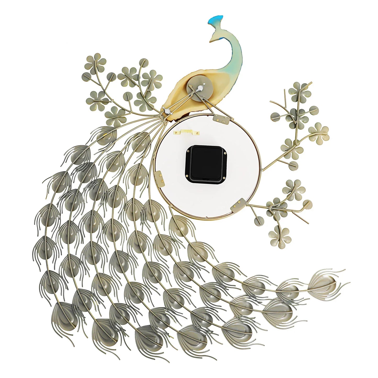 Large European Peacock Clock 70x65cm – Exquisite Wall Clock for Classic Interiors