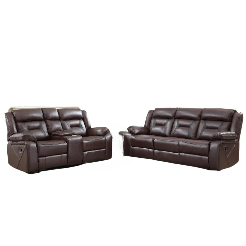 Recliner Sofa Set, Leather Reclining Living Room Furniture Set, Included Single Recliner Chair