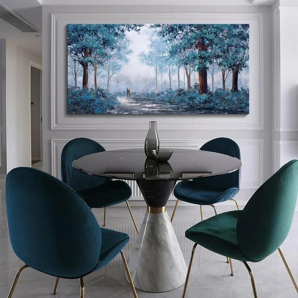 Modern Home Decoration Products, Navy Blue Wall Art, Large Wall Art