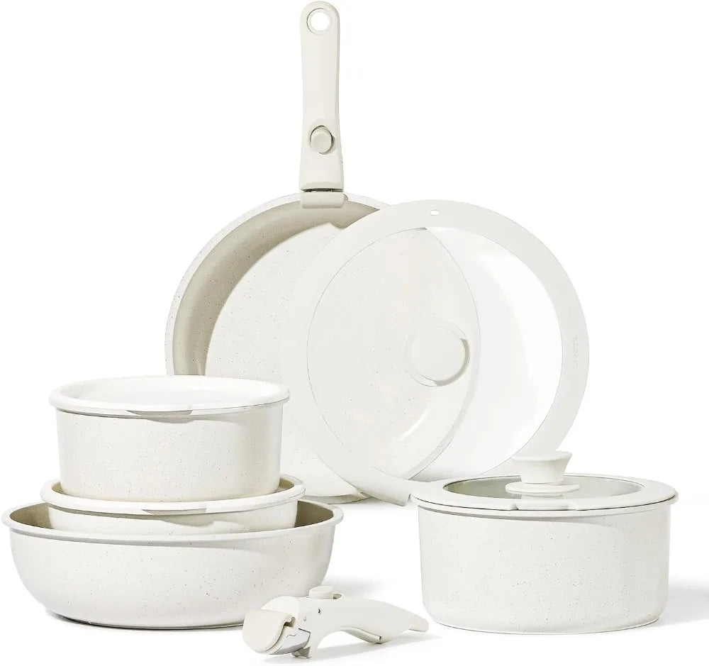 , Nonstick Cookware Sets Detachable Handle, Induction RV Kitchen Set Removable Handle,