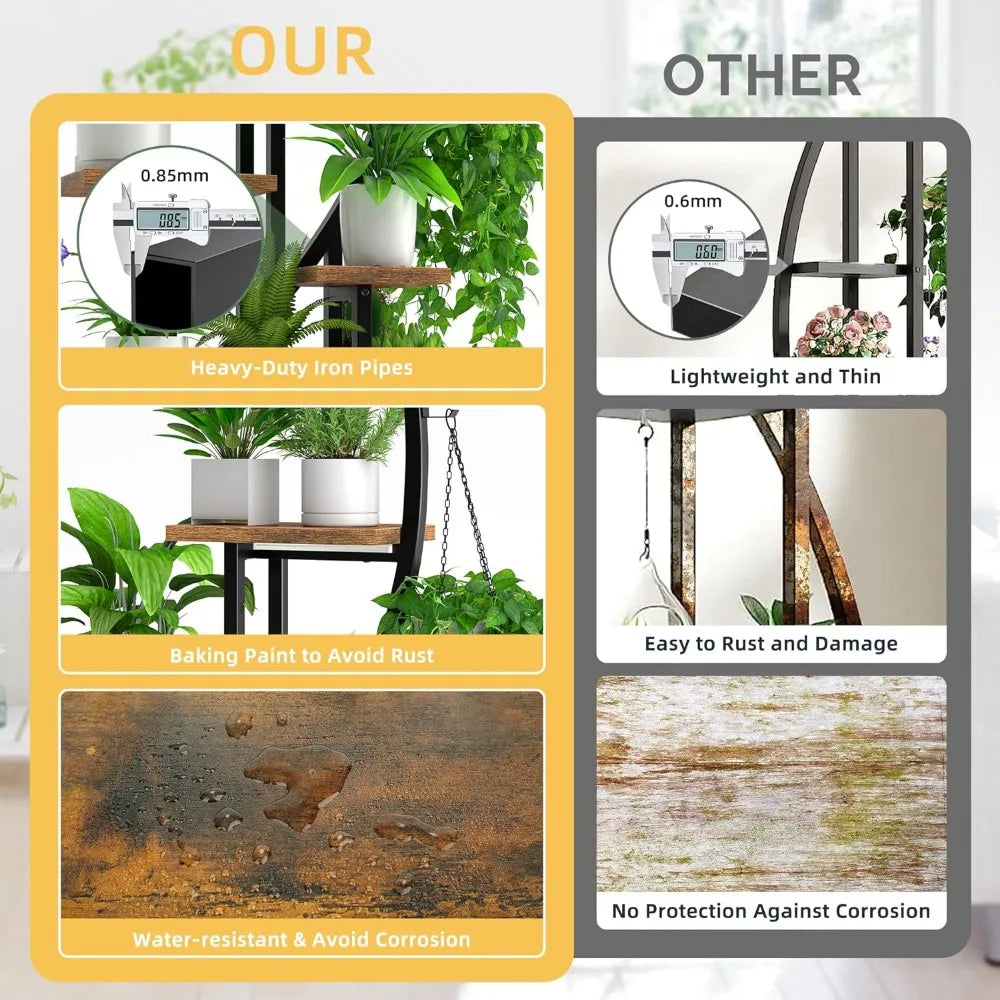 Half-Moon Shape Rack Living Room Shelf Large Holder Display Shelf Plant Stand