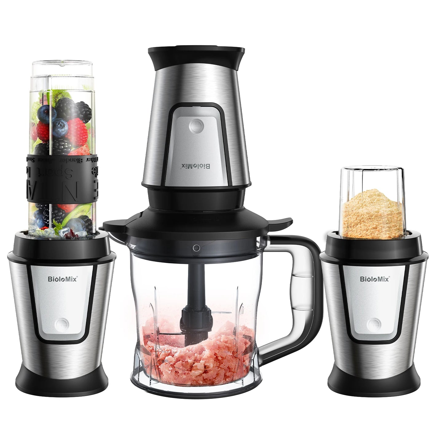 Food Processor 700W Portable Juicer Blender Personal Smoothie Mixer Food Chopper