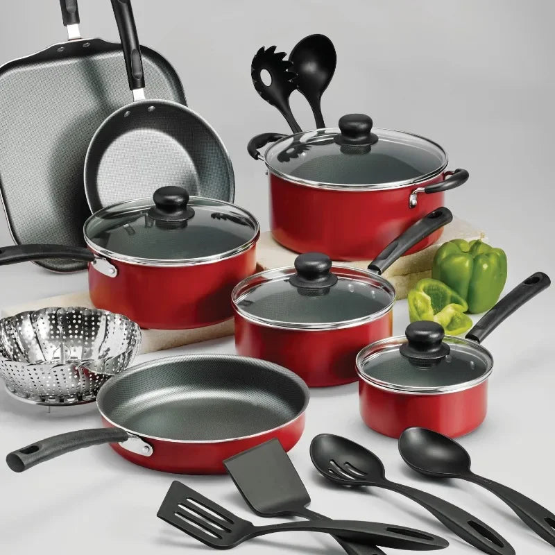 Multifunctional 18-piece non-stick cookware set, easy to clean, scald-proof and non-stick, suitable as a gift