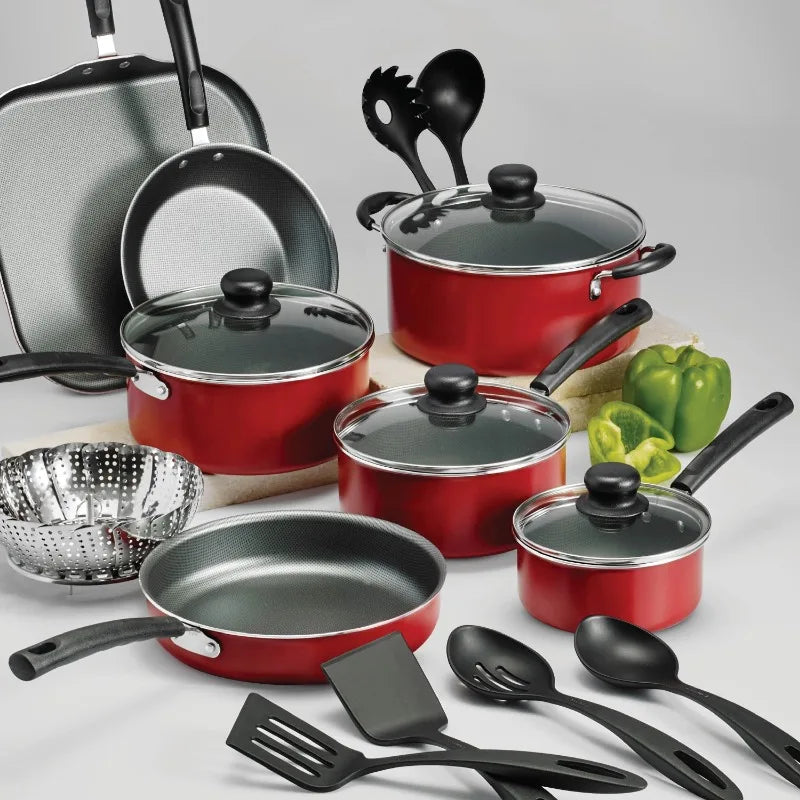 Multifunctional 18-piece non-stick cookware set, easy to clean, scald-proof and non-stick, suitable as a gift