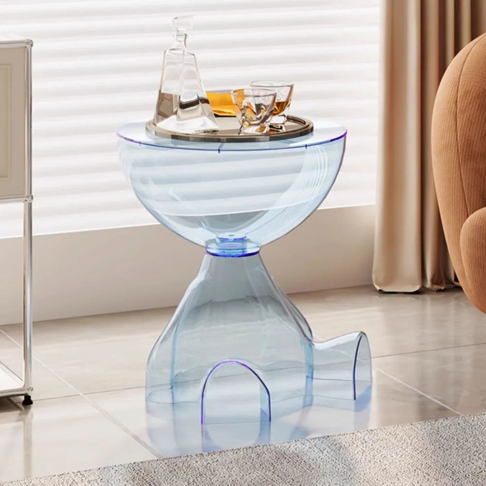 Transparent Advanced Small flat head coffee table cream style, home living room sofa side