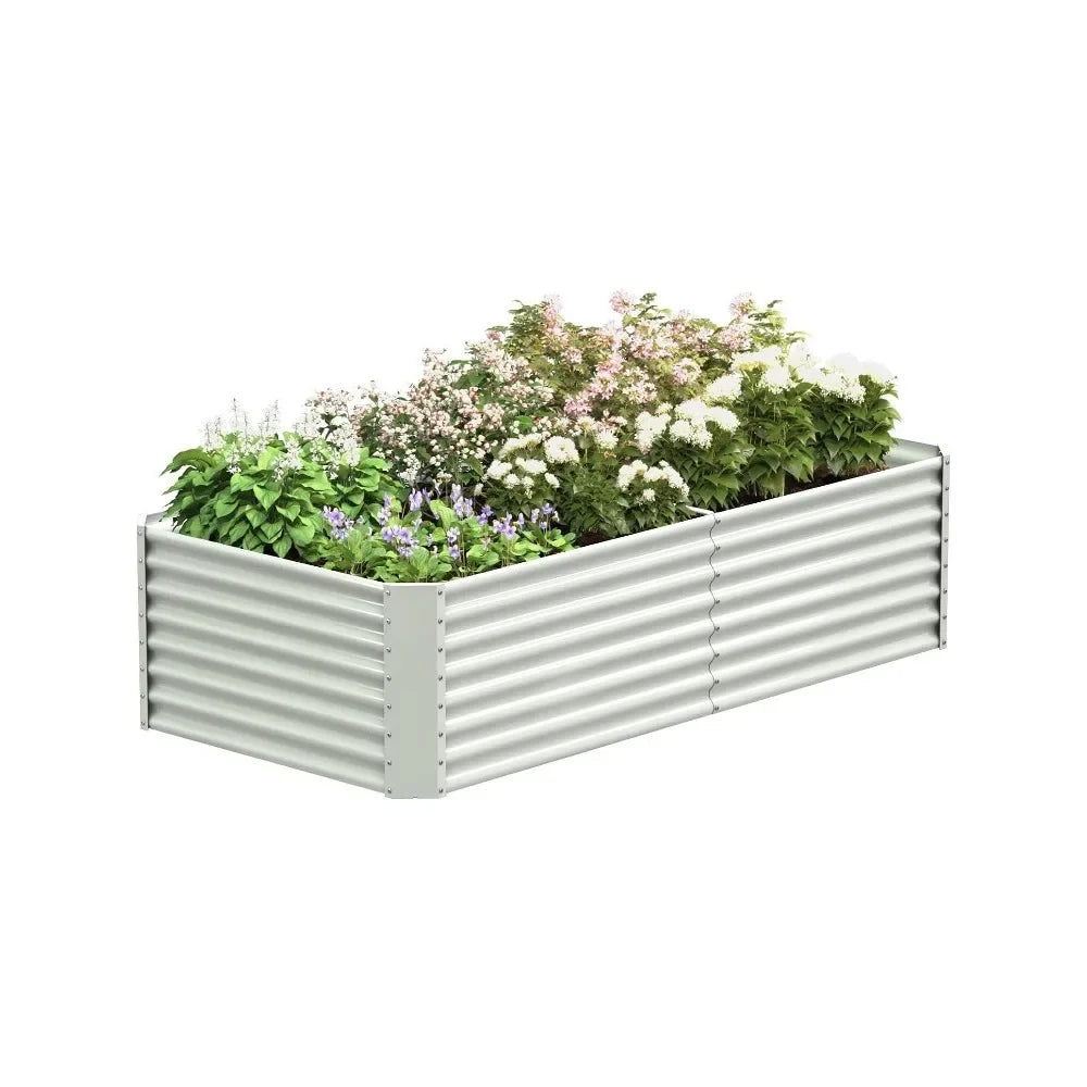 Outdoor Garden Raised Planter Galvanized Metal Raised