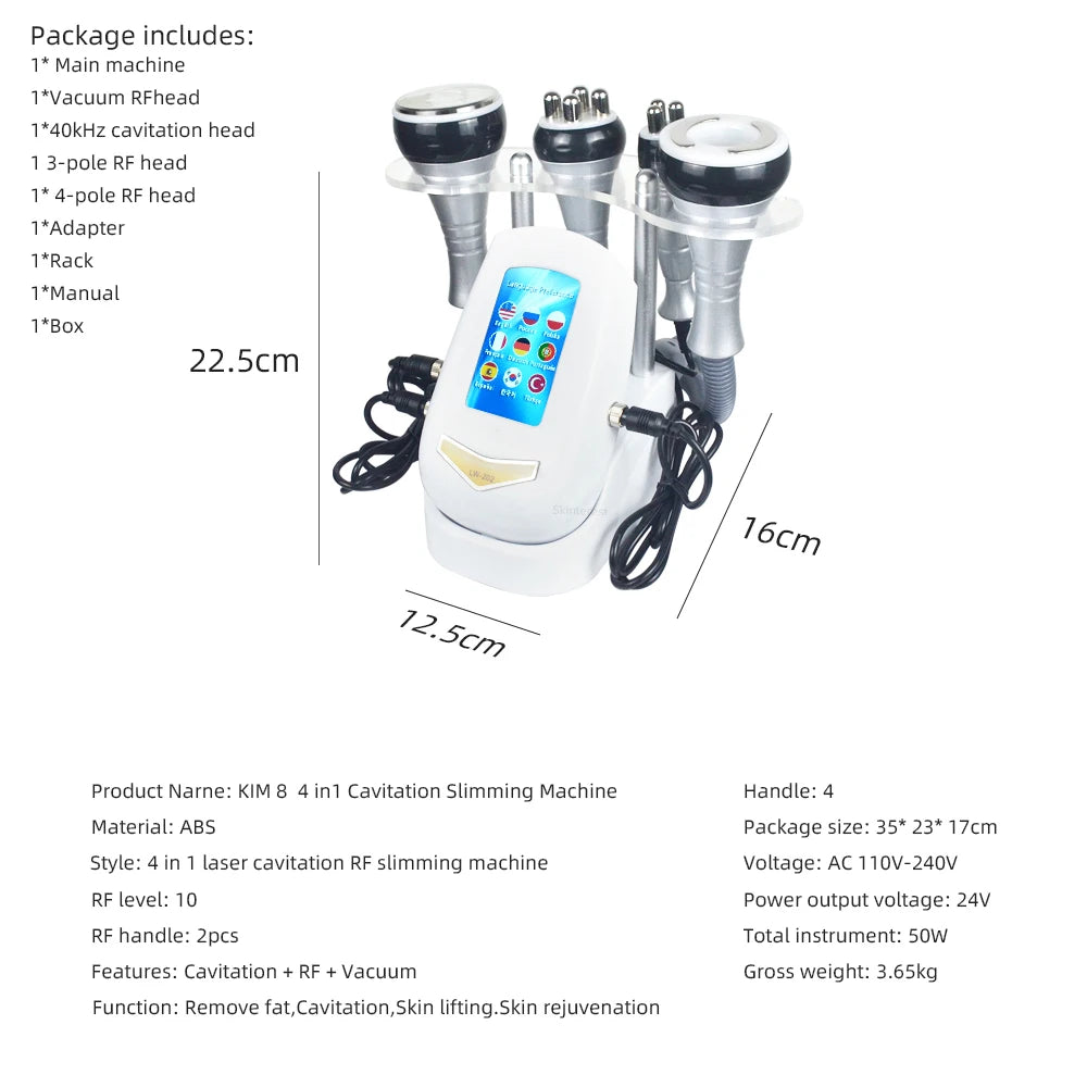 Cavitation Body Slimming Machine Beauty Device Facial Massager Skin Tighten Face Lifting Vacuum Suction