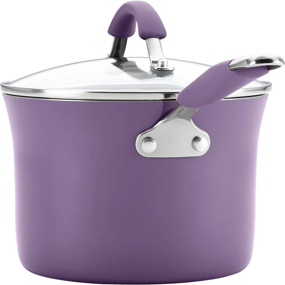 Nonstick Cookware Pots and Pans Set, 12 Piece, Oven safe to 400 degrees F, easy cleanup,