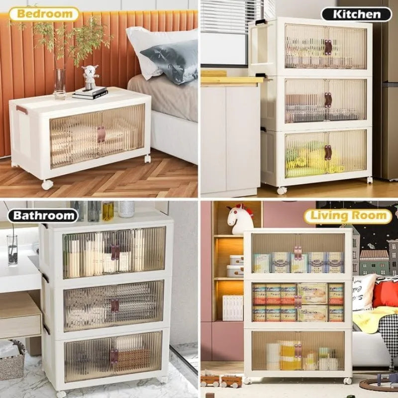 Clear Storage Bins with Lids Stackable Storage