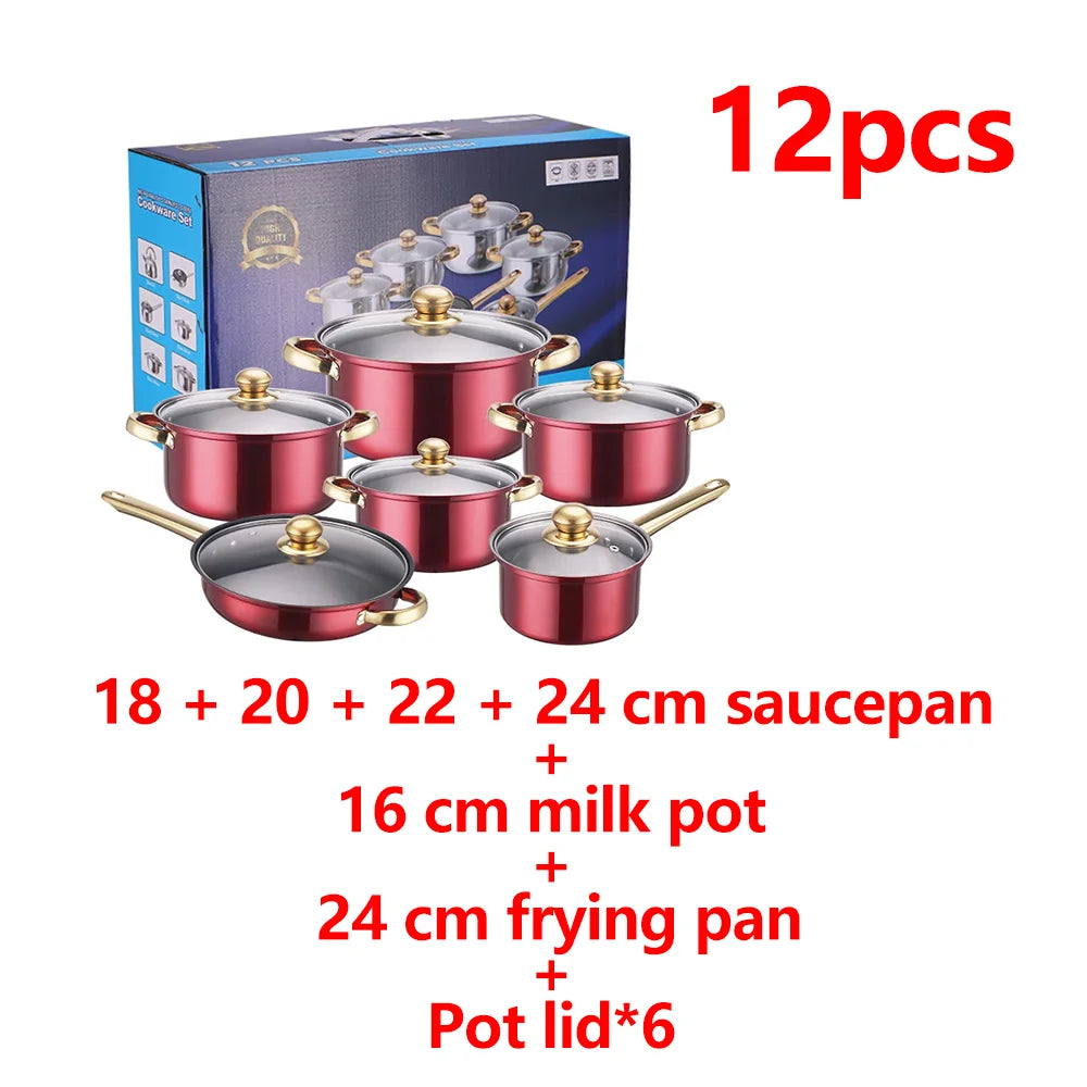 Cookware Set Non-Stick Pan Stock Soup Pots Casseroles Cooking Pot Kitchen Utensils Cooking Tool
