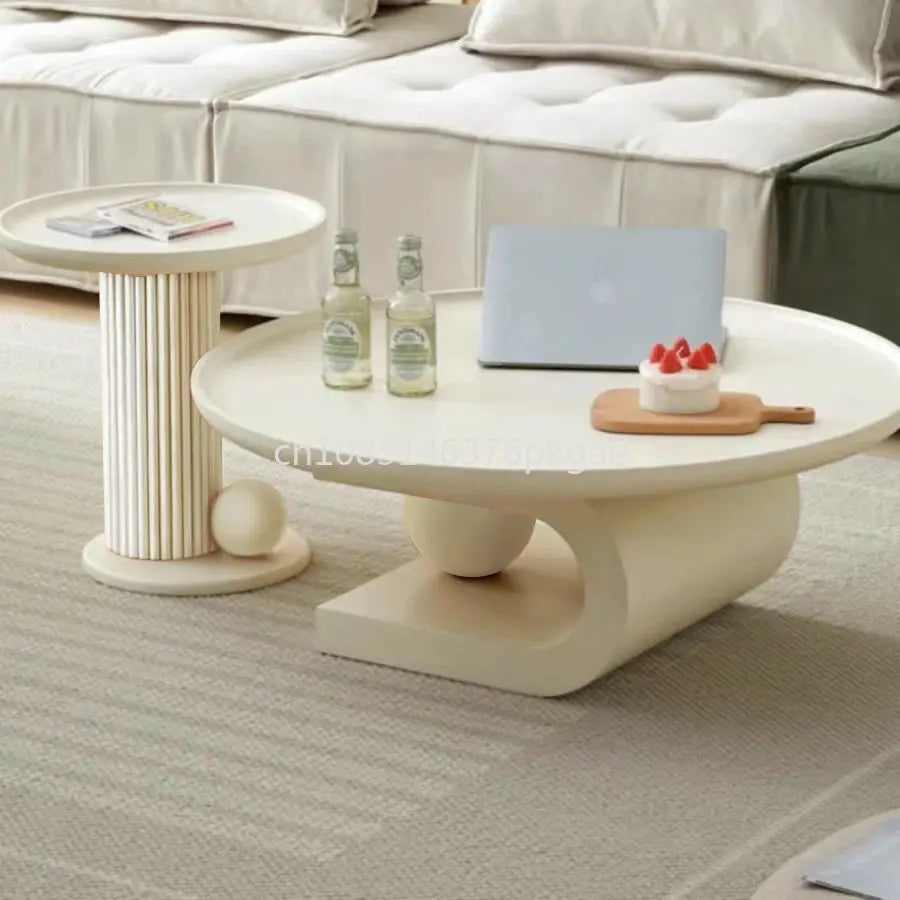 Modern Simple Cream Style Tea Table Combination Creative Living Room Household Furniture Coffee Table
