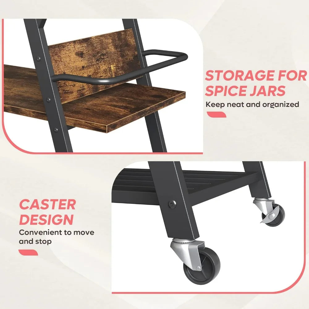 Coffee Bar Station, Kitchen Island Cart with Storage, Coffee Cart with Drawer, Paper Towel Holder