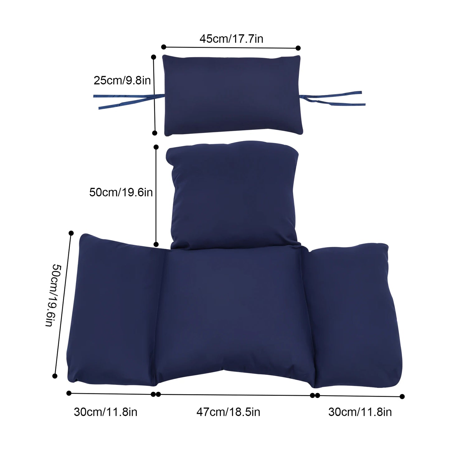 Durable Patio Cushions with High-Density PP Cotton Filling, UV-Resistant Polyester Cover, One-Piece Design with Backrest, Seat,