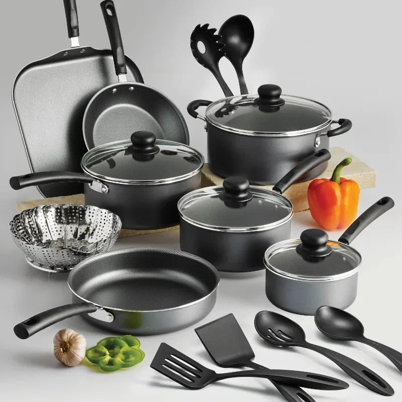 Multifunctional 18-piece non-stick cookware set, easy to clean, scald-proof and non-stick, suitable as a gift
