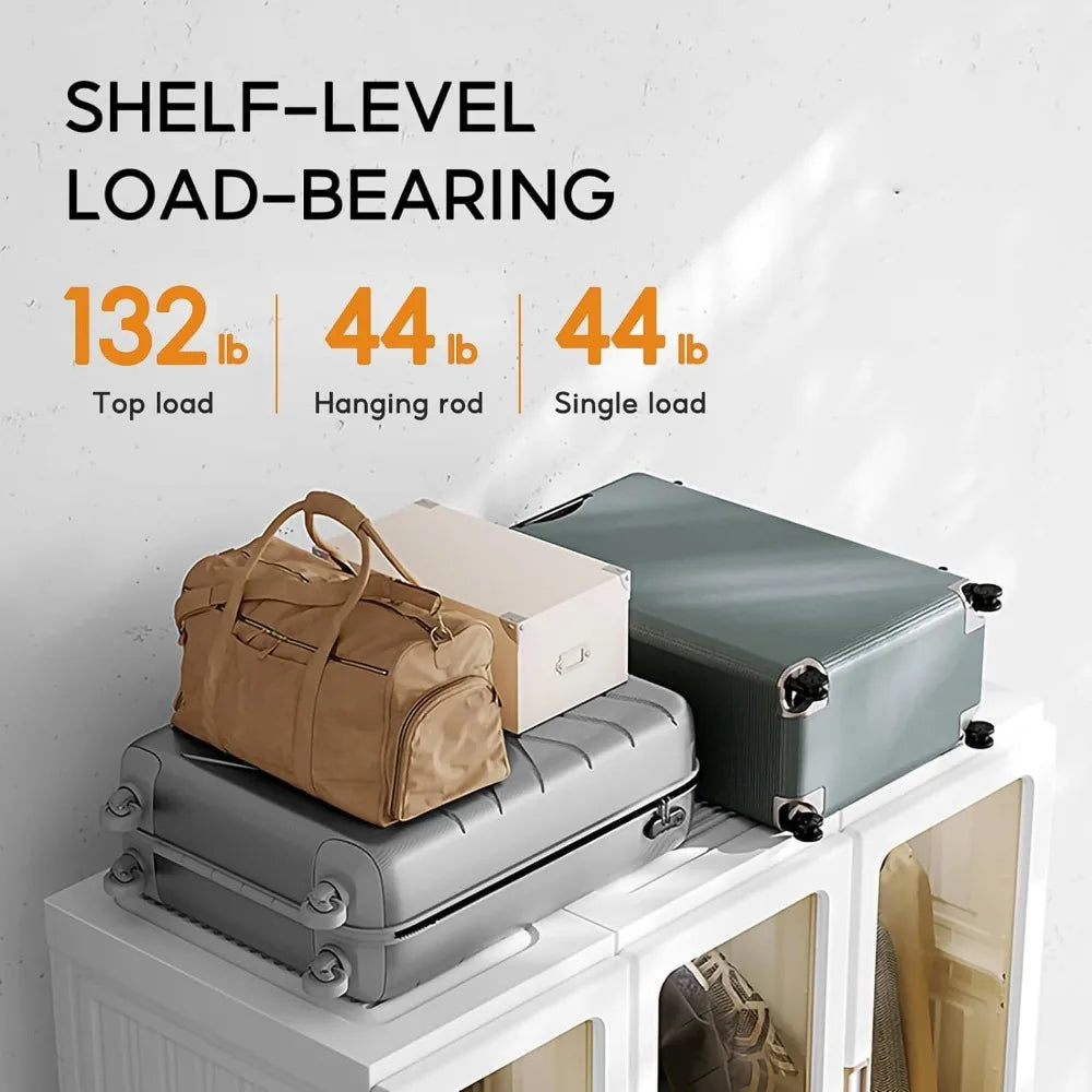 Portable Wardrobe Closet Storage Organizer for Clothes,