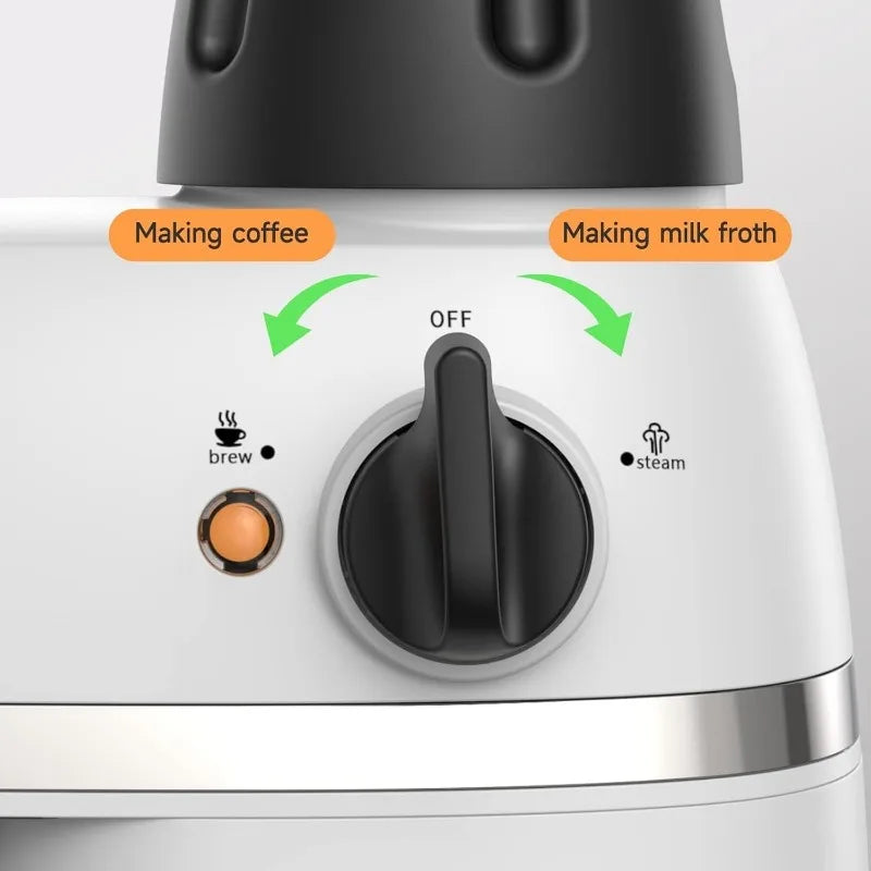Espresso Coffee Machine Cappuccino Latte Maker 3.5 Bar 1-4 Cup with Steam Milk Frother