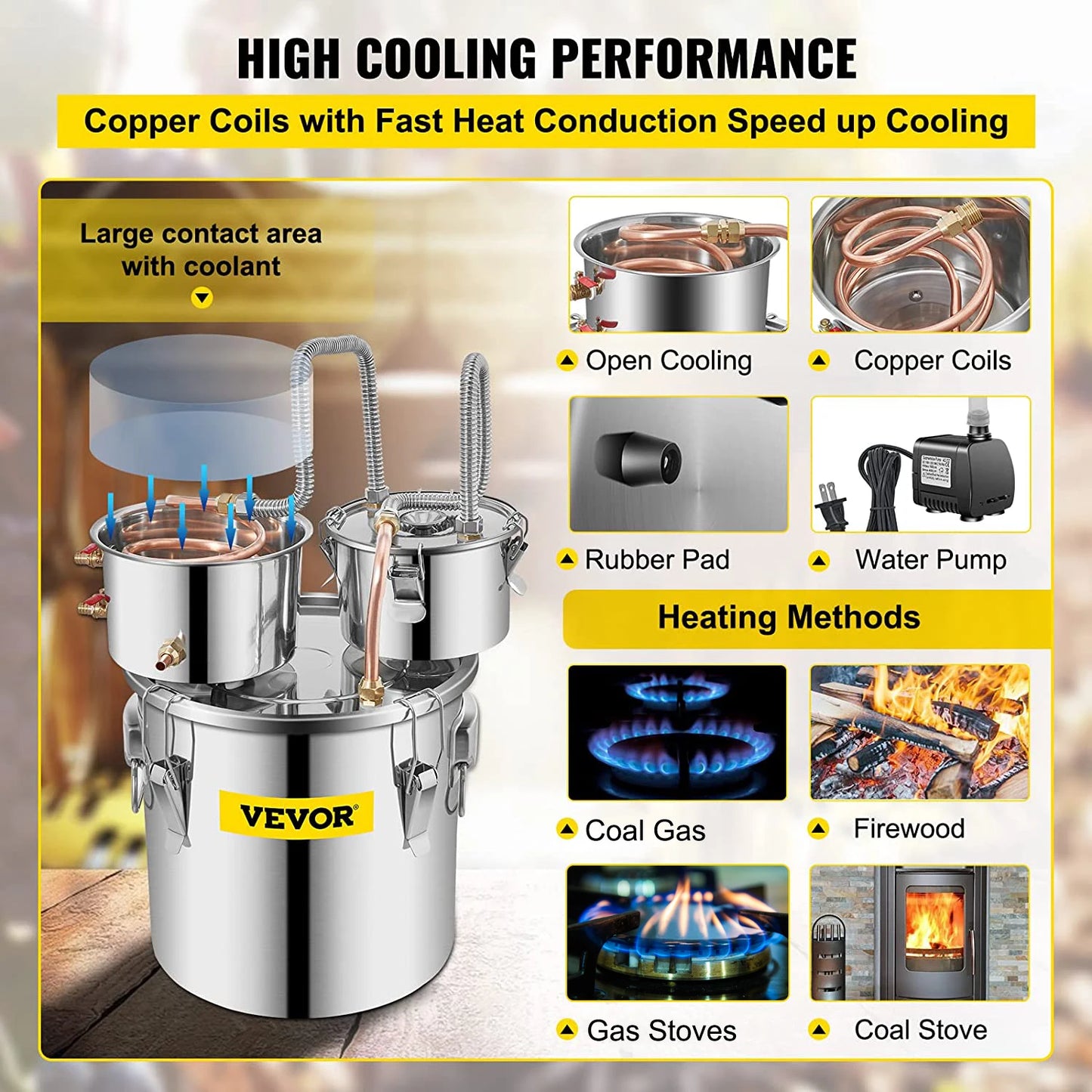 Alcohol Brewing Distiller DIY Moonshine Apparatus Stainless Steel Still Whisky Beer Brandy Home Appliance