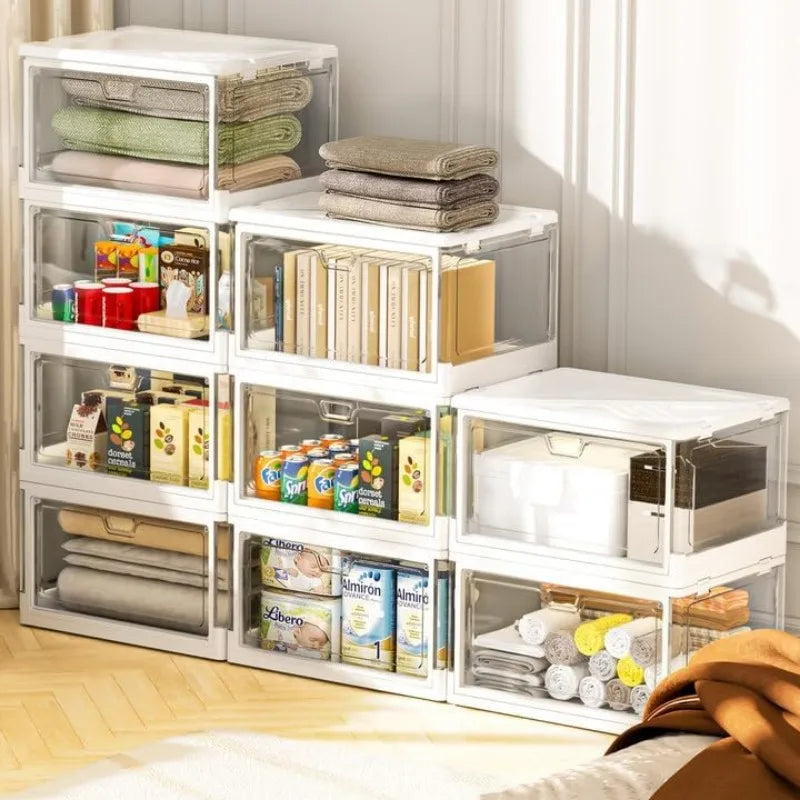 Clear Storage Bins with Lids Stackable Storage