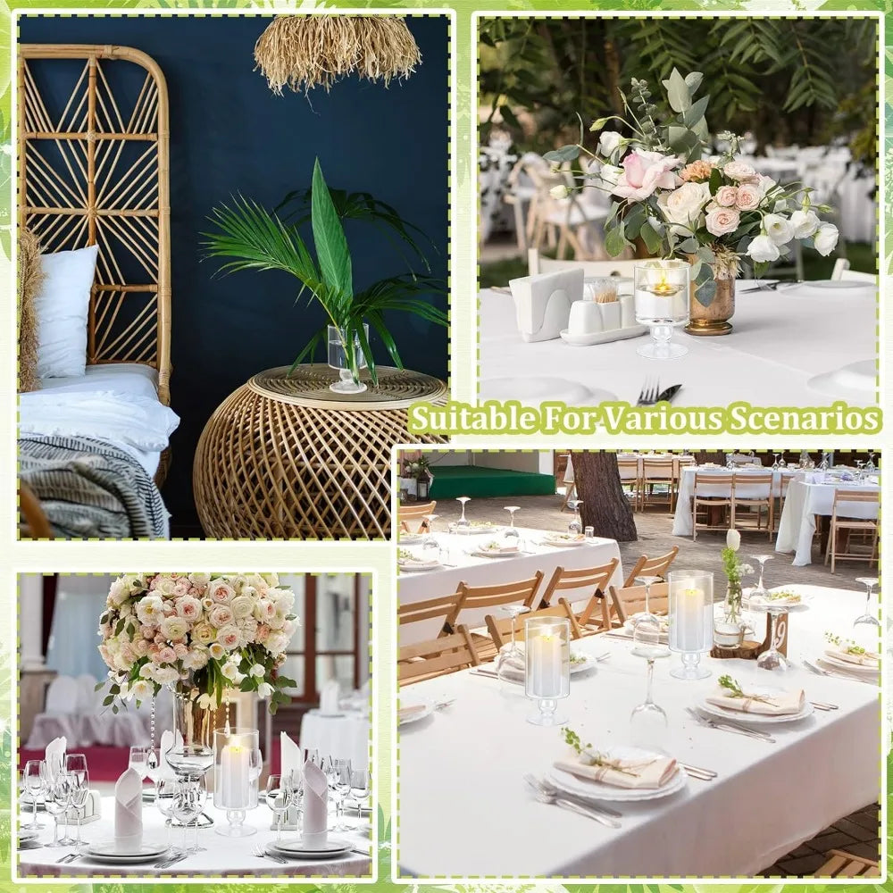 Flower Vase Glass Pillar Candle Holders Glass Floating Candle Holder Flower Vase Room Decor Home Garden