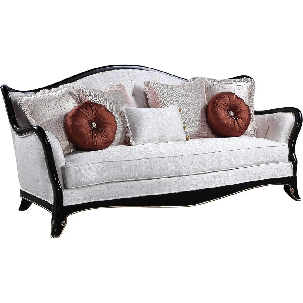 Upholstered Sofa ,Sofa With 7 Pillows In Beige sofa set living room furniture