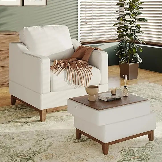 Sectional Sofa Couch Set with Coffee Table-Living Room Sofa Set with 3-Seater Couch, Loveseat Sofa and Armchair, Modern Versatil