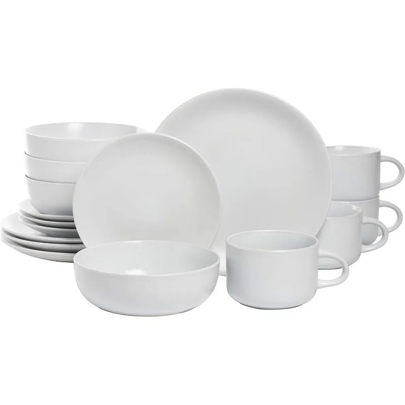 Wazee Matte Coupe Dinnerware Set, 16 pc, Midnight Blue