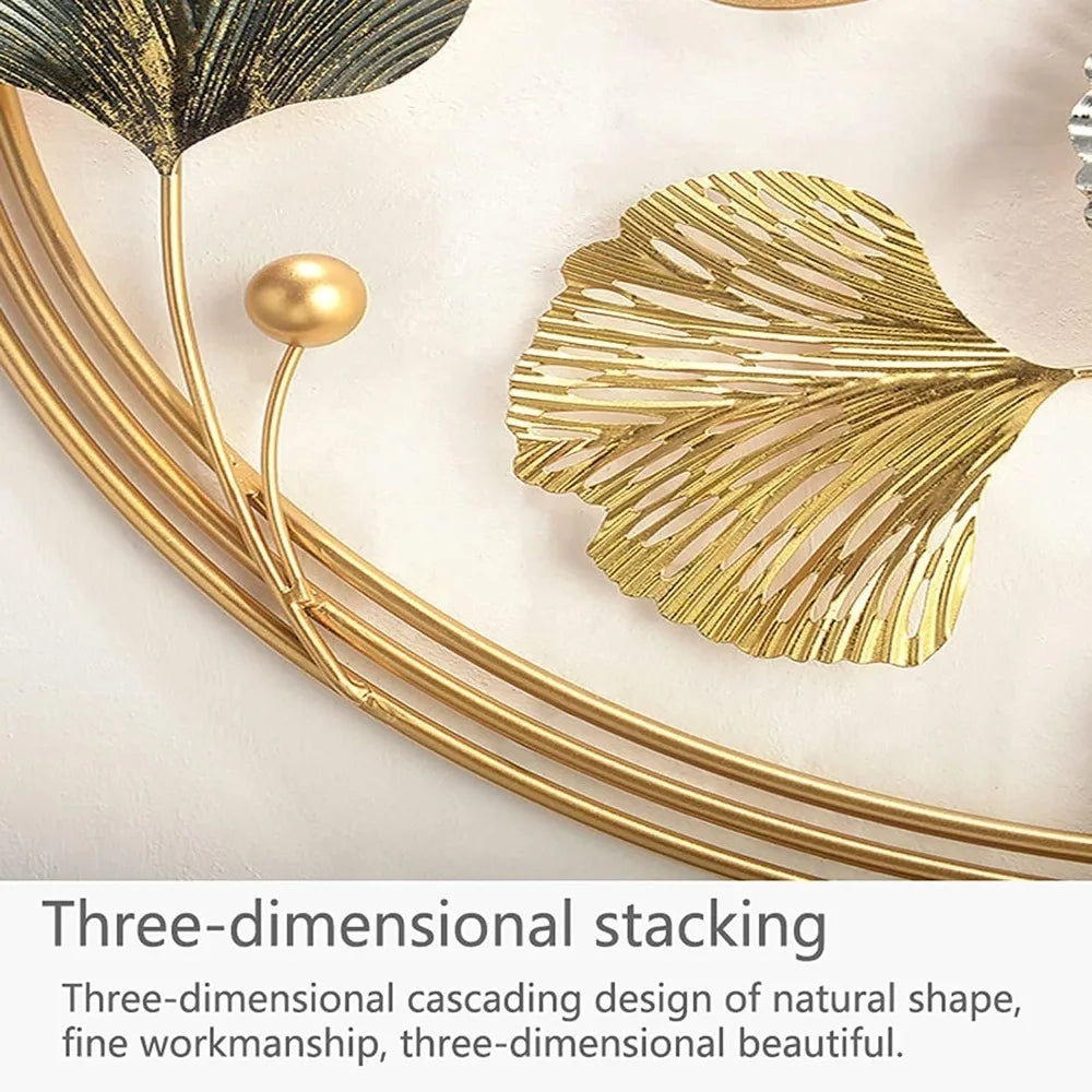 Bedroom Wall Decoration for Home Handmade Ginkgo Biloba Metal Wall Hanging Sculpture Study Modern Home Decor Office Art Crafts