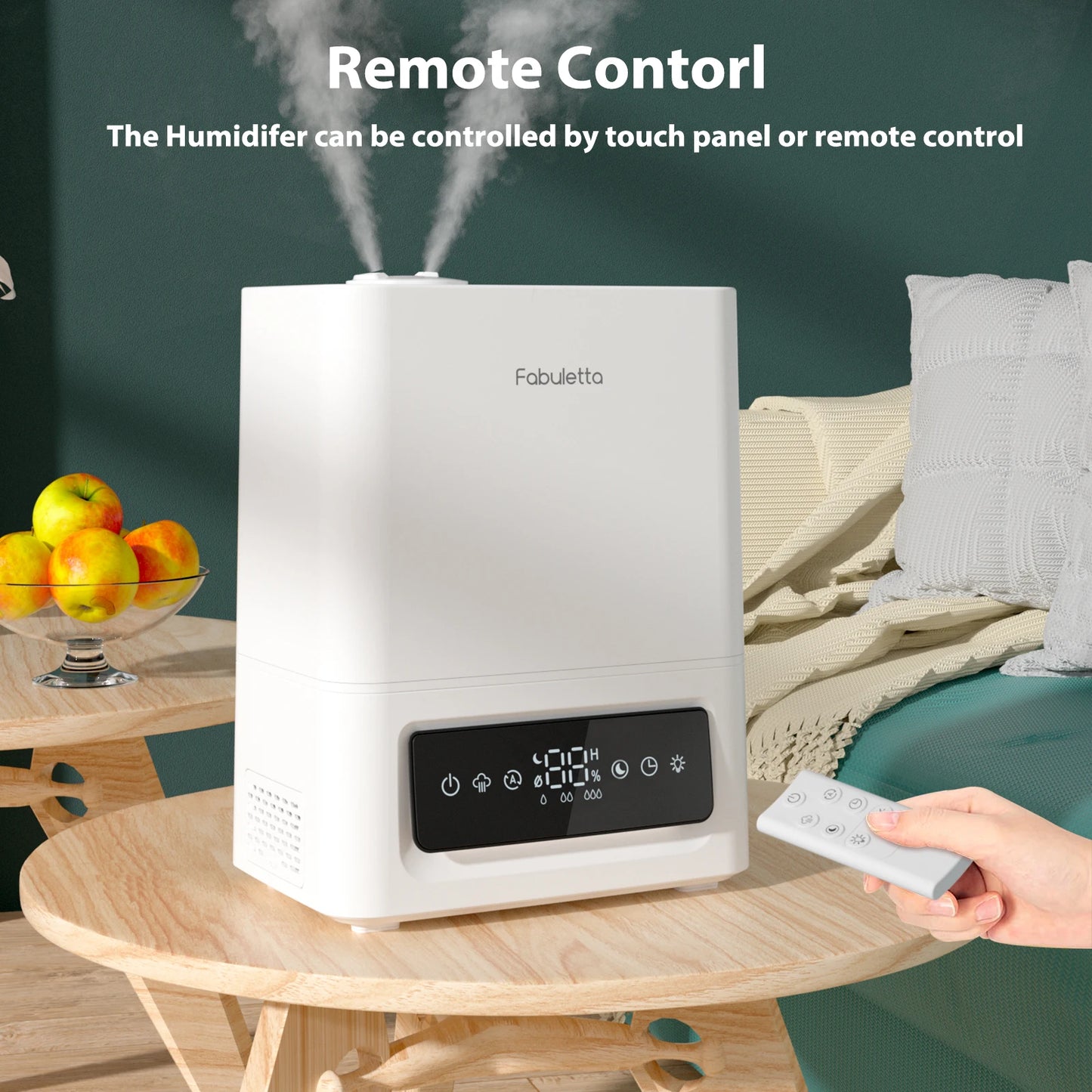 FABULETTA Humidifiers for Bedroom, 6L Cool Mist Humidifiers Top Fill Essential Oil Diffuser for Baby