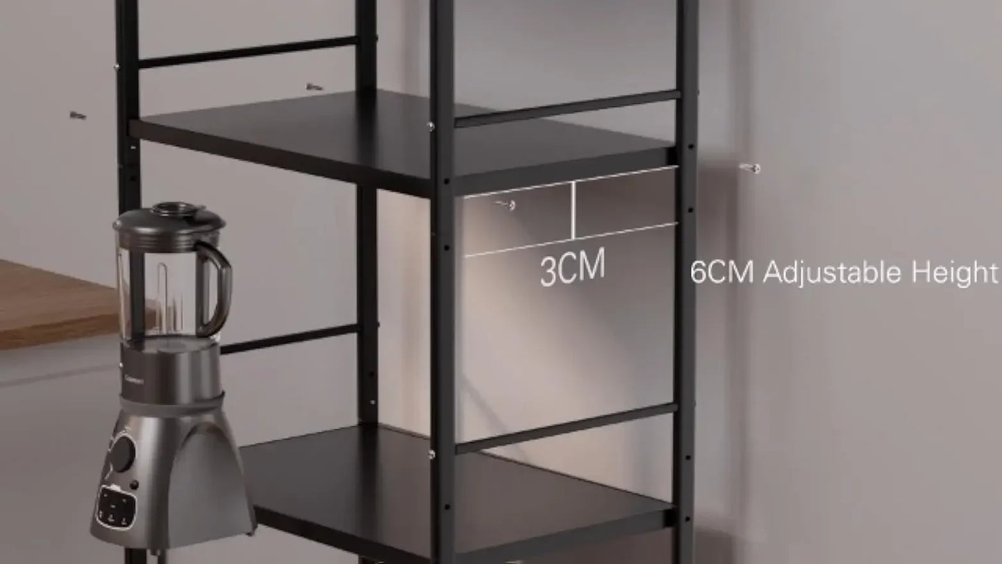 5-Tier Kitchen Baker's Rack Metal Microwave Stand Free Standing