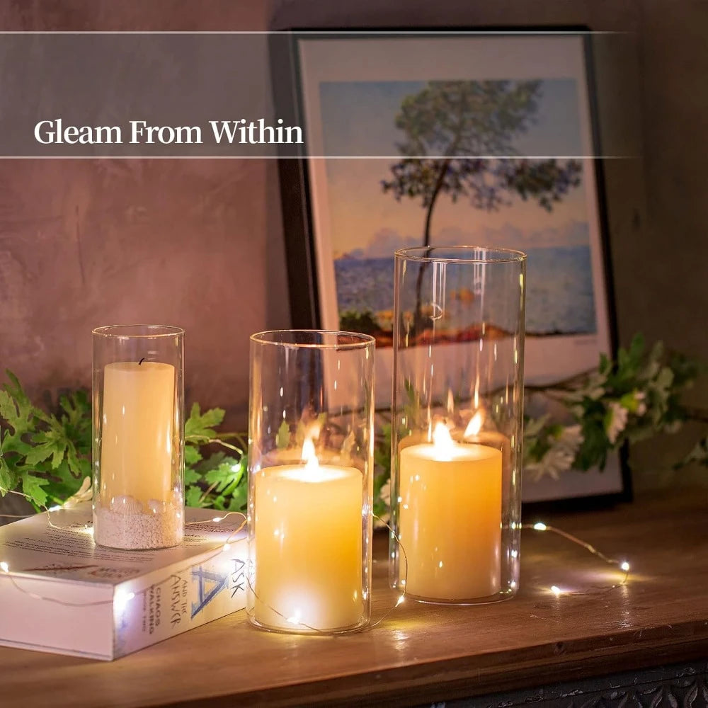 Cylinder Glass Vase Set of 30 Modern Clear Vases for Flowers Room Decor