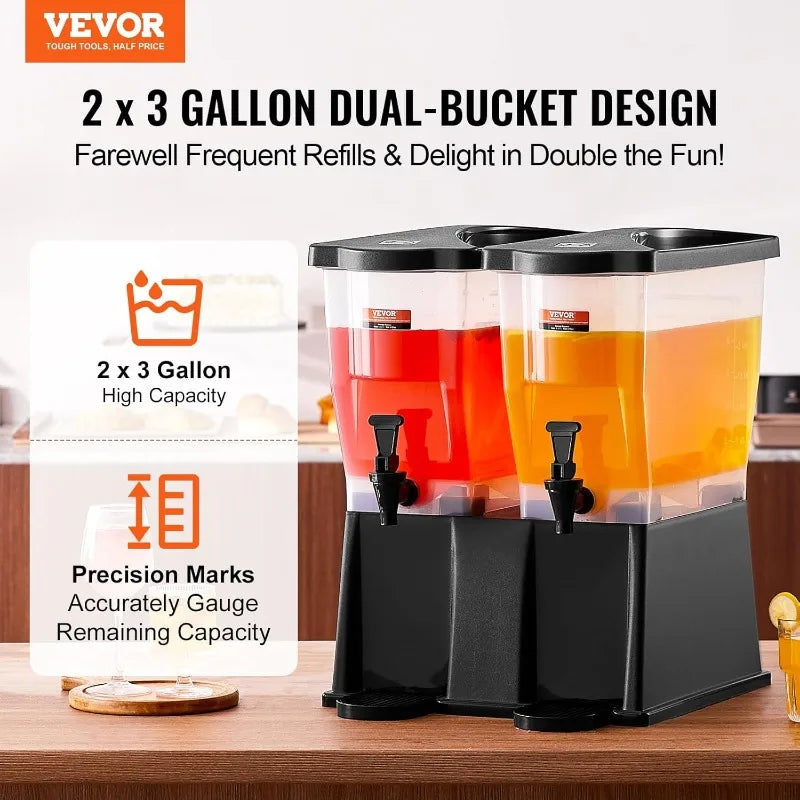 Dispensers for Parties, with Stand Spigot Lid, Iced Tea Lemonade Juice Water Dispenser
