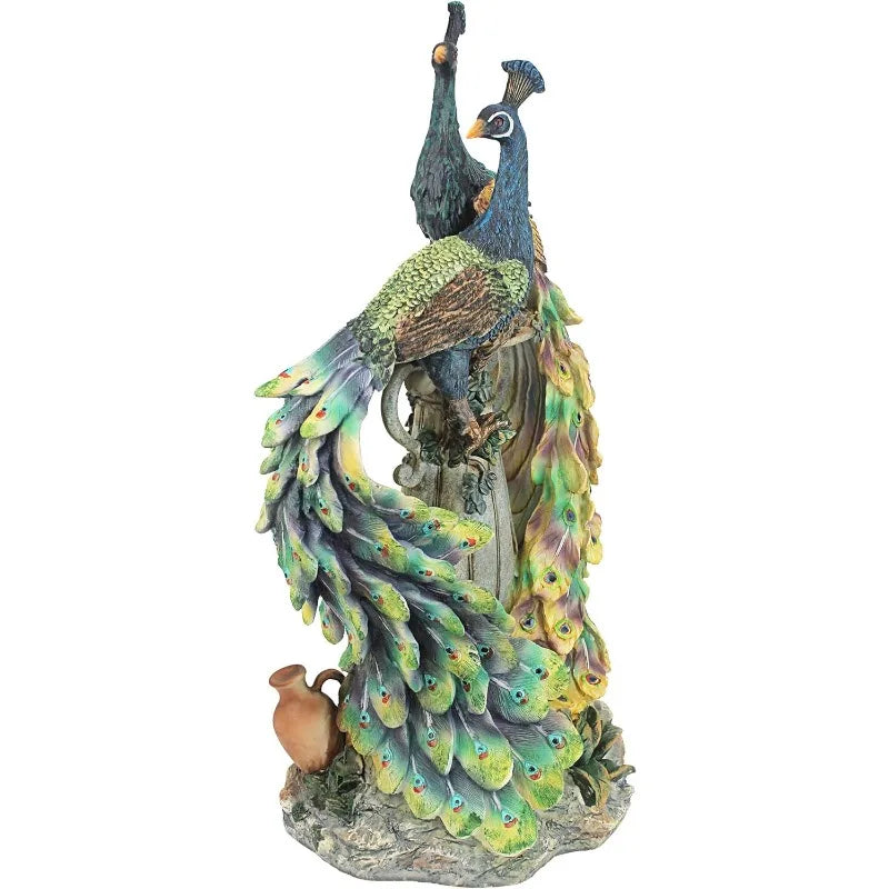 Toscano Peacocks in Paradise Statue Home Decor Living Room Decoration