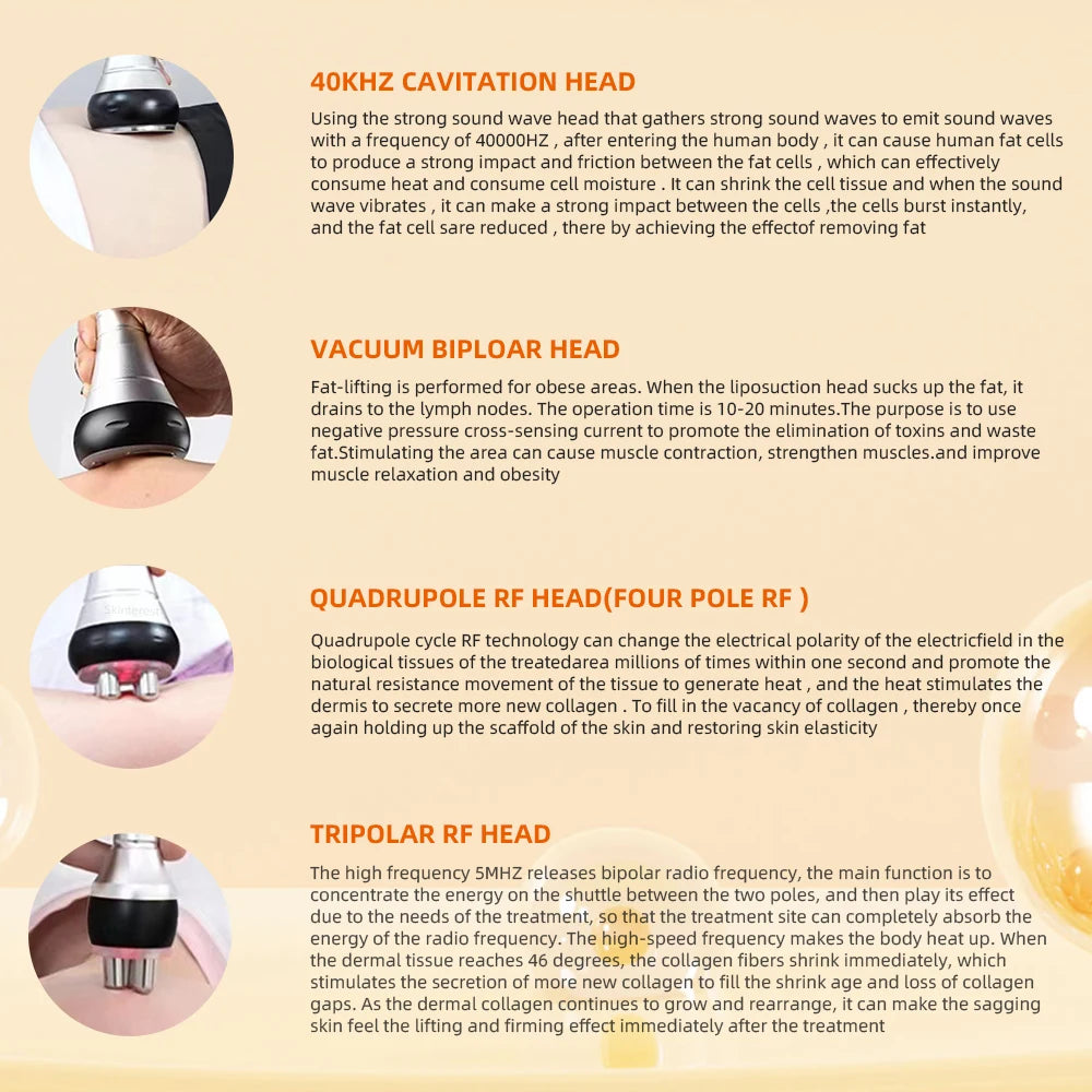Cavitation Body Slimming Machine Beauty Device Facial Massager Skin Tighten Face Lifting Vacuum Suction