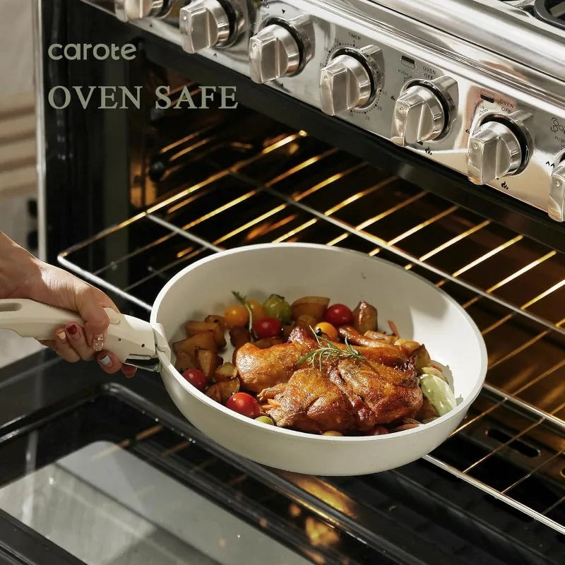 CAROTE Pots and Pans Set Non Stick, 15pcs Cookware Sets, Kitchen Set, Oven/Dishwashe