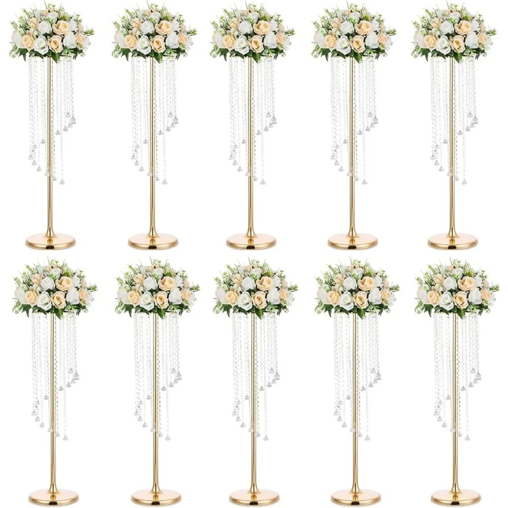 Vase, gold crystal wedding vase, elegantly decorated for living room and bedroom