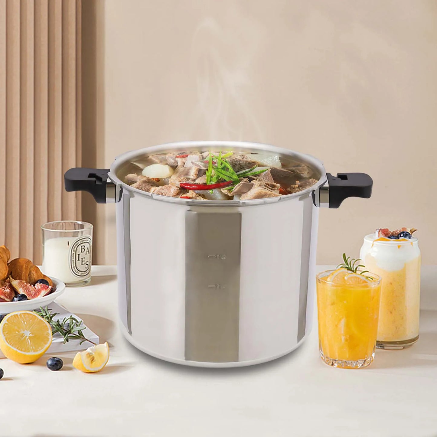Large Capacity Pressure Canner Cooker With Pressure Gauge 10PSI Preserver Explosion Proof Safety
