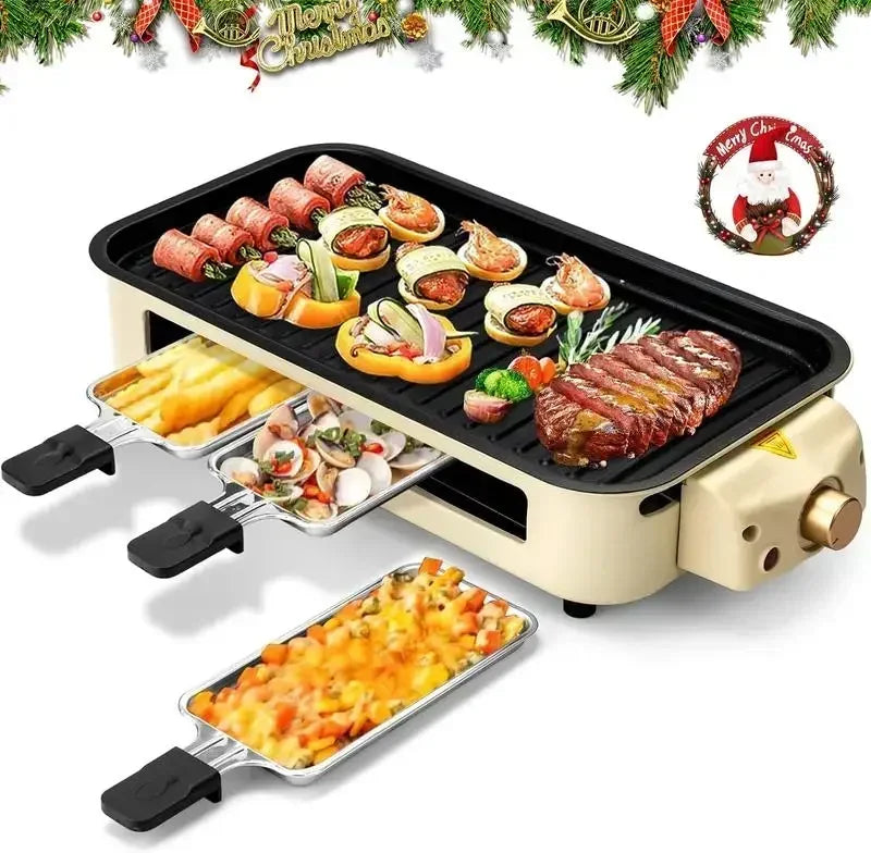 Pokomo Smokeless Indoor Grill Mother's Day, Non-Stick Cooking Removable Plate,