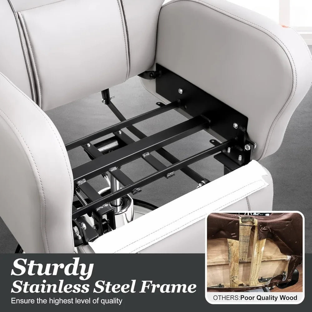 Barber Chair, Reclining Salon Chair for Hair Stylist, Hair Salon Chair All-Purpose Hair Chair with Heavy-duty Steel Frame