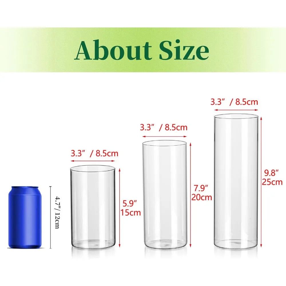 Flower Vase Glass Cylinder Vases Wedding Table Decoration Home