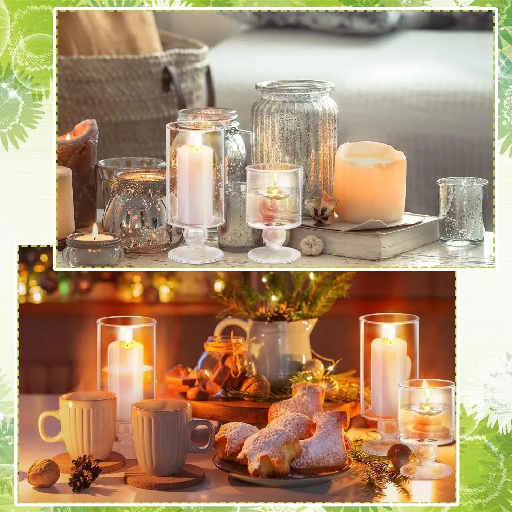 Flower Vase Glass Pillar Candle Holders Glass Floating Candle Holder Flower Vase Room Decor Home Garden