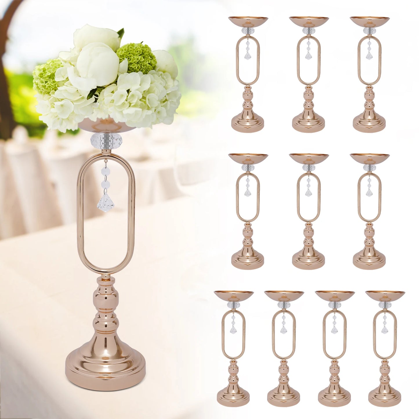 Gold Vases for Centerpieces Candle Stand for Living Room and wedding Decorations