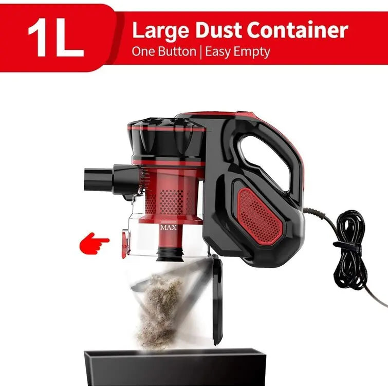 Corded vacuum cleaners 18Kpa Powerful Suction 600W Motor 4 in 1 stick Handheld vacuum cleaner for Home Pet Hair Carpet